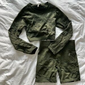 Gymshark Olive Green Seamless Set